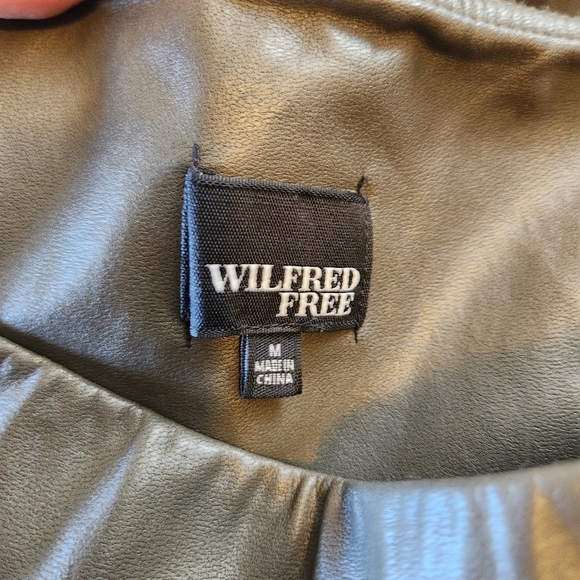 Aritzia Wilfred Green Daria Vegan Faux Leather Leggings Pants High Waisted Rise - Picture 7 of 11